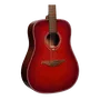 LAG Guitarra Acústica Dreadnought Edición Limitada Red Burst