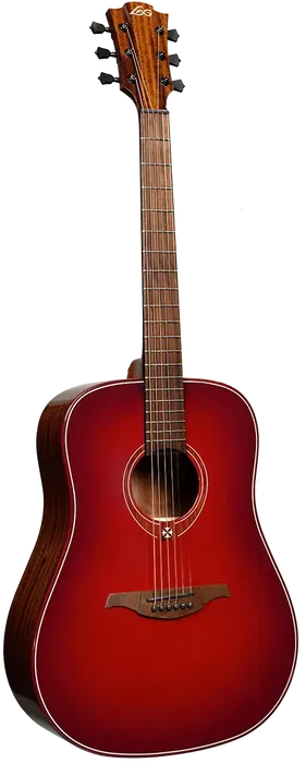 LAG Guitarra Acústica Dreadnought Edición Limitada Red Burst LAG Guitarra Acústica Dreadnought Edición Limitada Red Burst