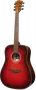 LAG Guitarra Acústica Dreadnought Edición Limitada Red Burst