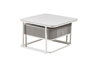 DKD Home Decor Mesa Centro Glam Blanco Piedra Sinterizada y Metal Set de 2 70x45x70 cm