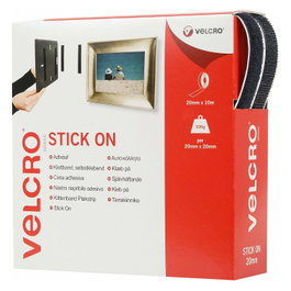 VELCRO VEL-EC60220 Cinta de Velcro Autoadhesiva Negra 20mm x 10m