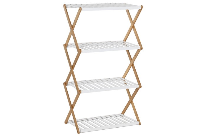 DKD Home Decor Estanteria Blanco Natural Bambu 50.5 x 89.5 x 29 cm (2 Unidades)