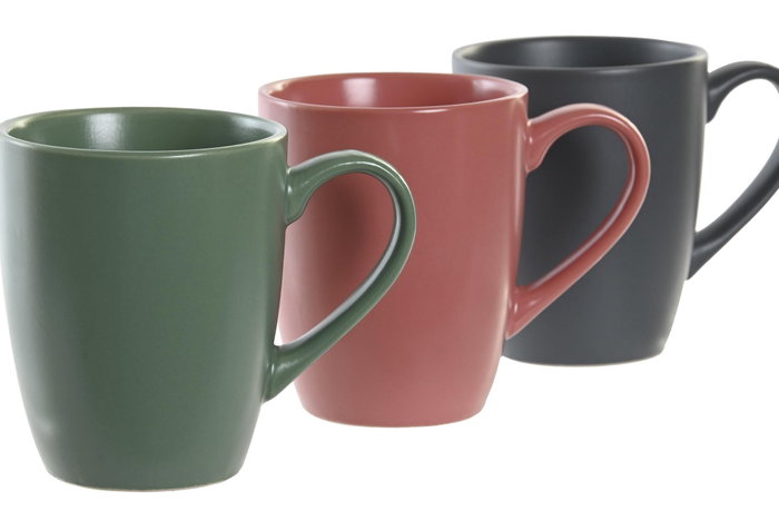 DKD Home Decor Set de 6 tazas Lianfeng 21 de gres y rubberwood, verde DKD Home Decor Set de 6 tazas Lianfeng 21 de gres y rubberwood, verde