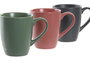 DKD Home Decor Set de 6 tazas Lianfeng 21 de gres y rubberwood, verde