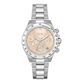 Boss 1502615 Reloj Analógico para Mujer Gris con Esfera Dorada