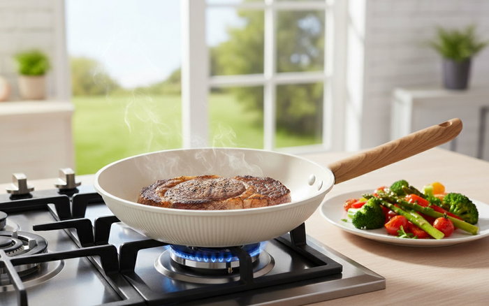 Inde Sartén Daisy Quttin 28 cm de Aluminio Fundido para Inducción, Antiadherente, Pared 1.3-1.7mm (6 Unidades)