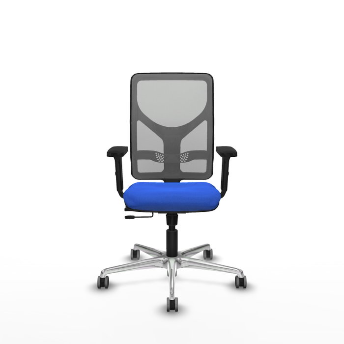 PIQUERAS Y CRESPO Silla de oficina Motilla con mecanismo Sincro/Traslack, Azul y Gris