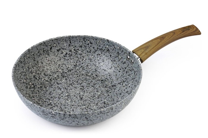 Inde Sartén Wok de Aluminio Forjado con Mango de Acero Antiadherente Quttin, 28 cm (6 Unidades)