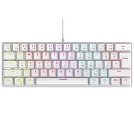 Rampage Plower K60 Teclado Mecánico Gaming Switch Azul Retroiluminado Blanco Distribución Polaca