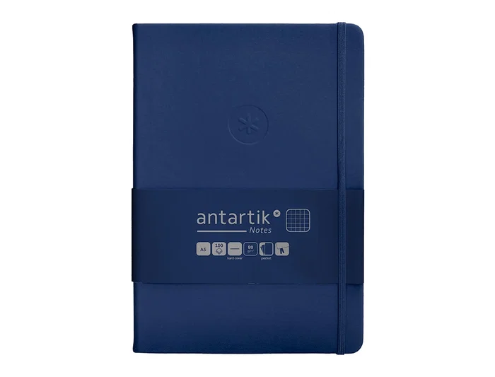 Antartik Cuaderno A5 Tapa Dura 100 Hojas Cuadriculadas Azul Marino 80gr FSC
