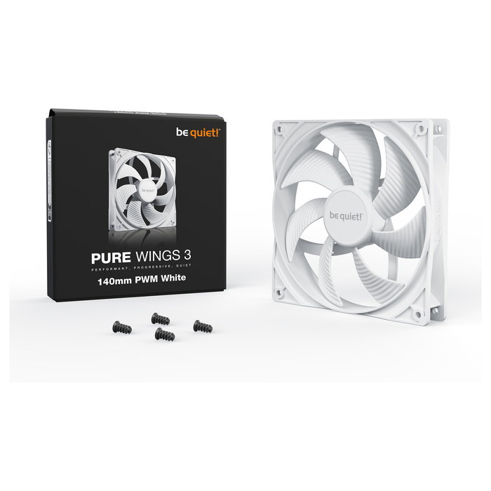 Be Quiet! Pure Wings 3 Ventilador 140mm PWM, Blanco - PURE WINGS 3 PWM 140MM