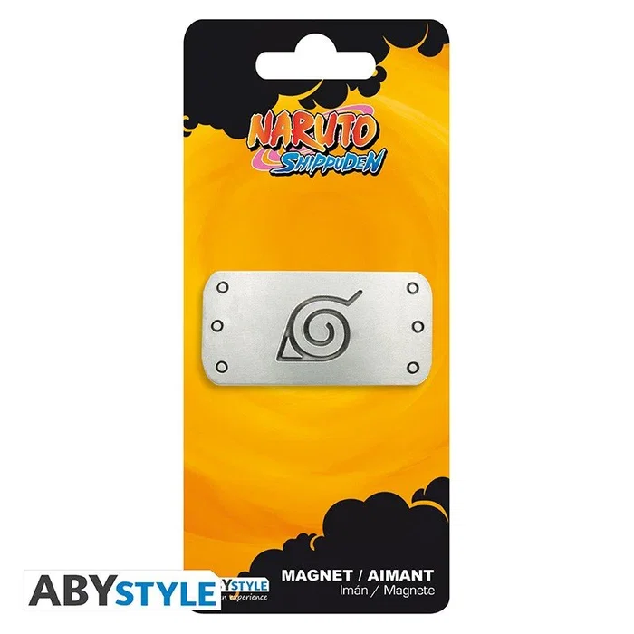 ABYstyle ABYMGN008 - Imanes de Nevera de Naruto Shippuden Konoha, Metal Plateado, 55 x 27 mm, 1 Unidad