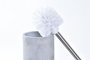 DKD Home Decor Escobillero de Cemento e Inox Gris 10x10x40 cm