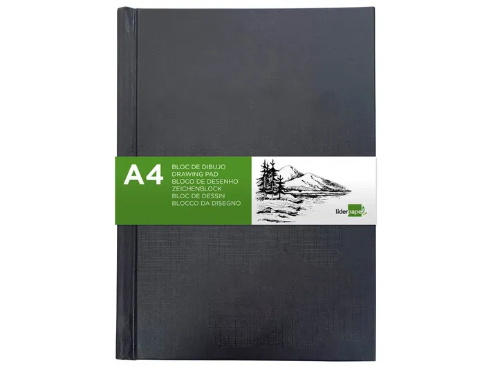 Liderpapel Bloc de Dibujo para Esbozos A4 (210x297 mm) - 100 Hojas de Papel de 100 g/m2 - Encuadernado con Tapa Rígida - Certificado FSC
