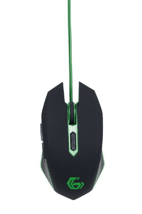 GEMBIRD Ratón Gaming Ergonómico con Cable de Nylon, Resolución 2400 DPI - para Videojuegos