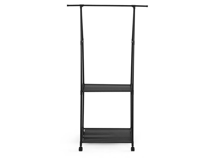 Kipit Perchero Doble Estante con Ruedas Negro 54x17.5x6.5 cm (Set de 6)