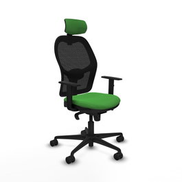 PIQUERAS Y CRESPO Silla de oficina Jorquera con mecanismo Sincro, Verde y Negro
