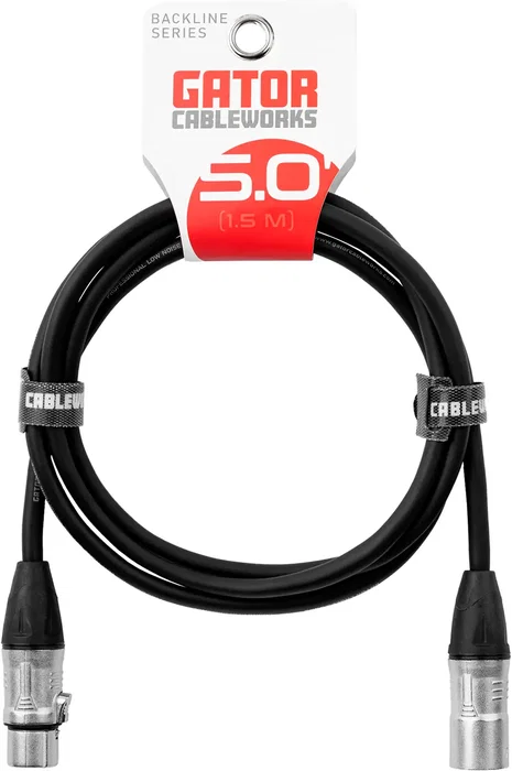 CABLEWORKS Cable de Micrófono XLR recto negro 1,5 m con conductor de cobre sin oxígeno