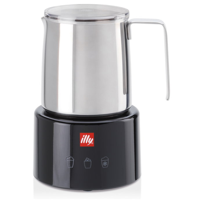Illy Milchaufschumer Edelstahl / schwarz by Piero Lissoni, 250 ml Illy Milchaufschumer Edelstahl / schwarz by Piero Lissoni, 250 ml
