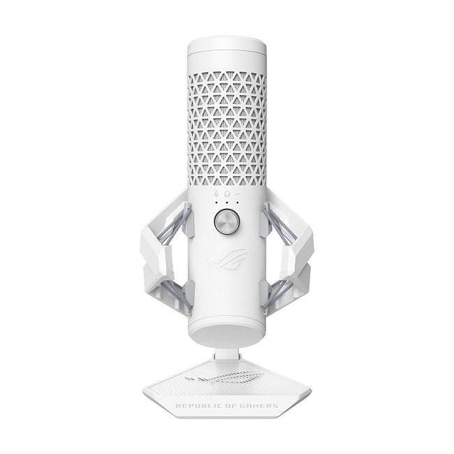 ASUS ROG Carnyx Microphone Blanco Micrófono de superficie para mesa con conexión USB, 24 bit, 192 kHz y hasta 120 dB