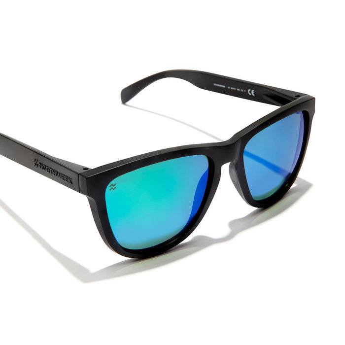 Northweek REGULAR MATTE BLACK #emerald 1 u Gafas de Sol Rectangulares Polarizadas Negro Verde 140 mm