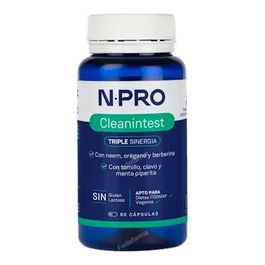 NPRO Cleanintest Suplemento Intestinal 60 Cápsulas con Neem y Berberina para el Equilibrio de la Flora