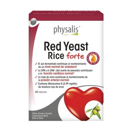 Physalis Levadura Roja de Arroz 60 cápsulas - Monacolina K y Ajo Negro Fermentado