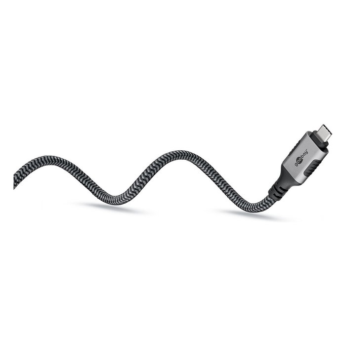 Goobay 70698 Cable de Red Ethernet USB-C 3.1 a RJ45 Cat6 2 Metros 1 Gbps Negro/Plata