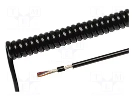 HELU Cable Espiral 3x0,14mm² PUR Negro