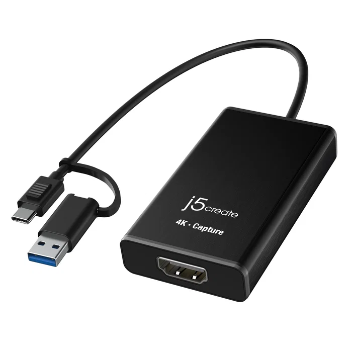 J5create Adaptador de captura HDMI 4K USB 3.2 Gen 1 Negro J5create Adaptador de captura HDMI 4K USB 3.2 Gen 1 Negro
