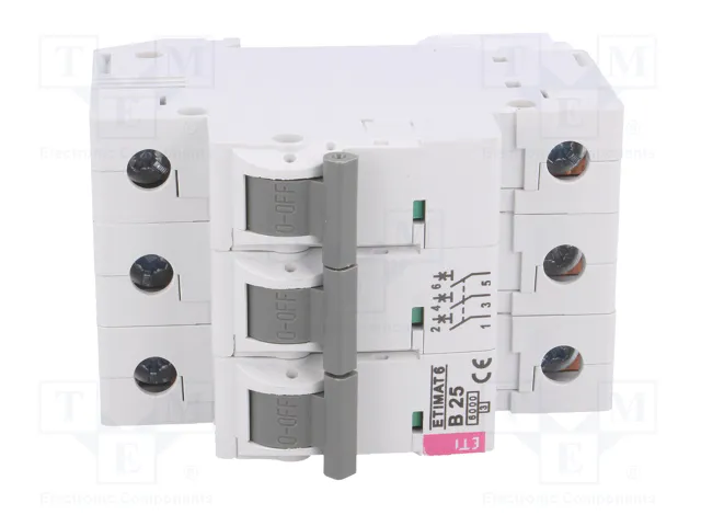 ETI POLAM Interruptor magnetotérmico ETIMAT 6 3P 25A 6kA