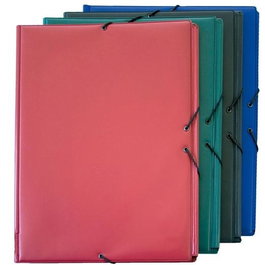 Grafoplás Carpeta Con Gomas 3 Solapas Folio Forrada PVC Negro