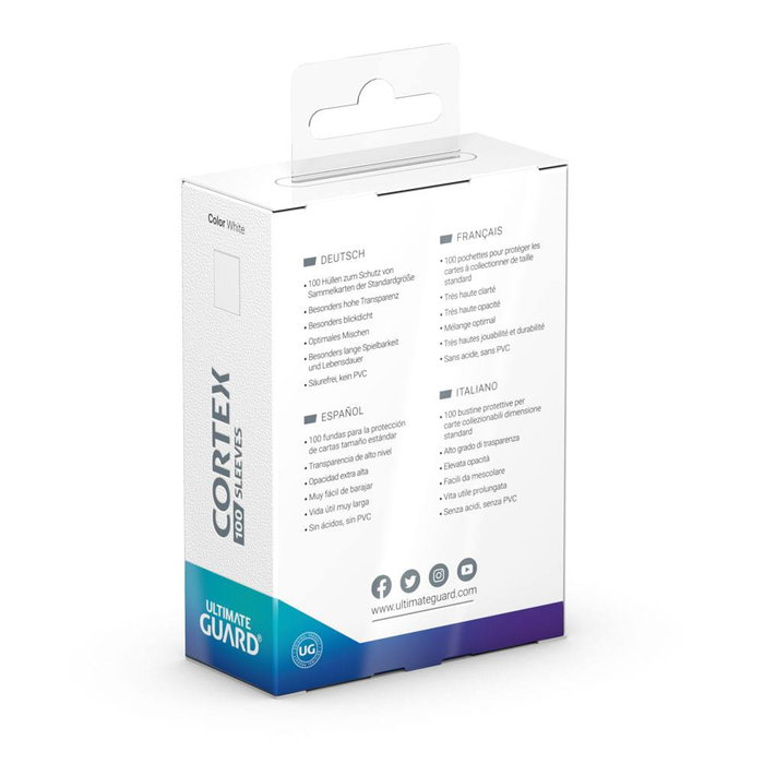 Ultimate Guard Cortex Sleeves Standard Size (100) - White Ultimate Guard Cortex Sleeves Standard Size (100) - White