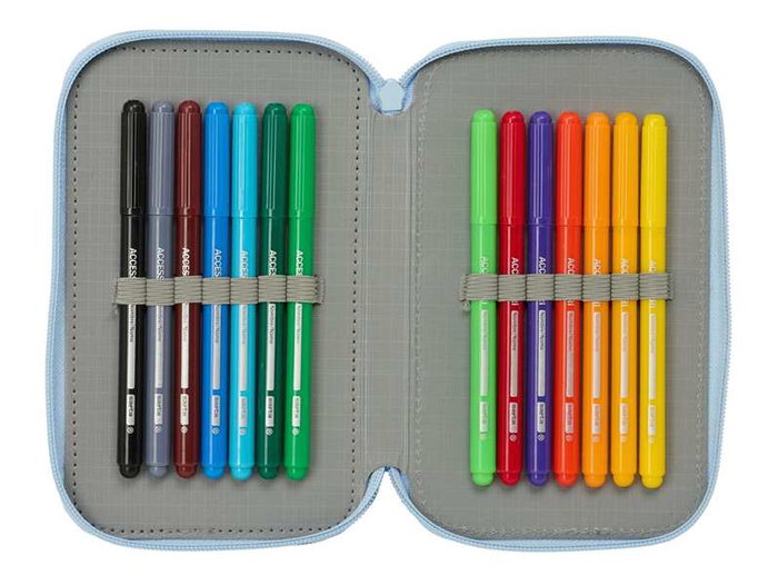 Safta Plumier Triple 37 Piezas 12,5x19,5x5,5 cm