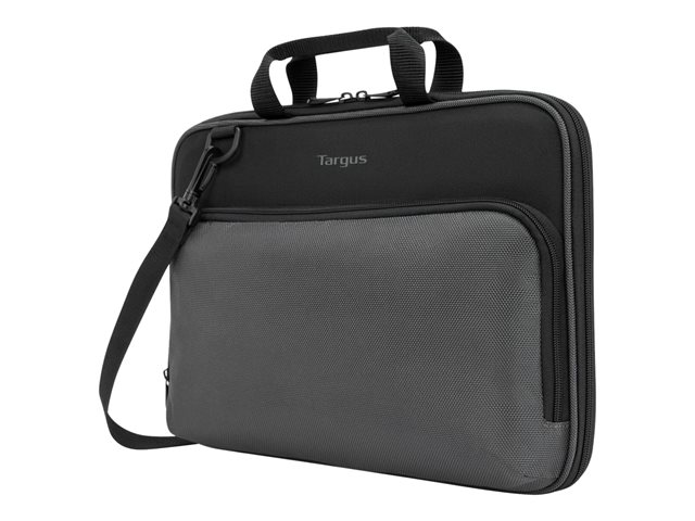 Targus Work-In Essentials - Funda Portátil 14" (33-35.6 cm) con diseño Work-In, bolsillos y correa ajustable, material resistente poliuretano/poliéster, color negro y gris