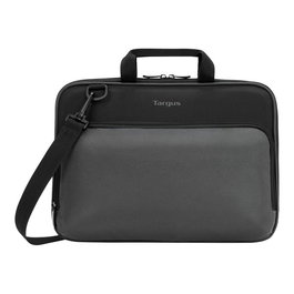 Targus Work-In Essentials - Funda Portátil 14" (33-35.6 cm) con diseño Work-In, bolsillos y correa ajustable, material resistente poliuretano/poliéster, color negro y gris
