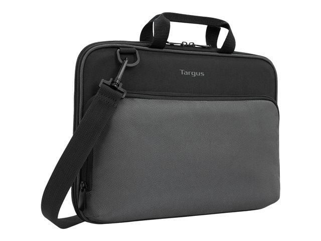 Targus Work-In Essentials - Funda Portátil 14" (33-35.6 cm) con diseño Work-In, bolsillos y correa ajustable, material resistente poliuretano/poliéster, color negro y gris