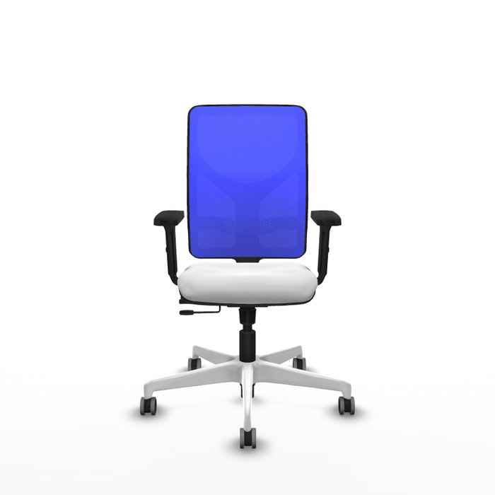 PIQUERAS Y CRESPO Silla de oficina Motilla con mecanismo Sincro/Traslack, Azul y Blanco