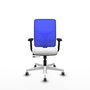 PIQUERAS Y CRESPO Silla de oficina Motilla con mecanismo Sincro/Traslack, Azul y Blanco