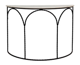 DKD Home Decor Consola Negro Blanco 40 x 76 x 406 cm Hierro Marmol