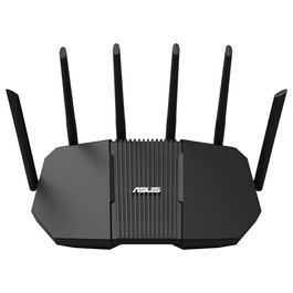 ASUS Router RT-BE90U BE9400 Wi-Fi 7 Tribanda (2.4/5/6 GHz) Negro con 4 Puertos Ethernet, 2.5 GbE, USB 3.2 y 6 Antenas para AiMesh