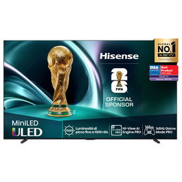 Hisense 100U7QTU - Televisor 100" / 254 cm 4K Ultra HD Mini-LED ULED Smart TV, 144 Hz, HDR10+, AMD FreeSync Premium Pro, Bluetooth, WiFi, VIDAA U9, Negro