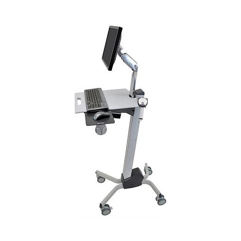 Ergotron Neo-Flex LCD Cart - Carro/Soporte Multimedia con Ruedas para Pantallas Planas hasta 27" (68.6 cm), 11.8 kg, Inclinación y Giro, Bandeja Teclado, Bloqueo y Gestión de Cables