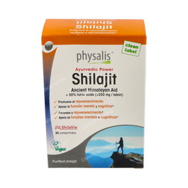 PHYSALIS Shilajit 30 Comp. - ShilaVie >50% Ácido Fúlvico - Apoyo Cognitivo e Inmunológico - Complemento Alimenticio Vegano