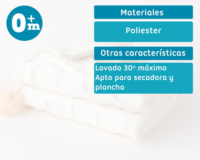 KioKids Manta para Bebé Blanco con Estrellas en Relieve