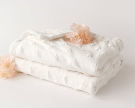 KioKids Manta para Bebé Blanco con Estrellas en Relieve