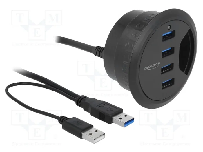 DeLOCK 62868 Hub de Escritorio 4 Puertos USB 3.2 Gen 1 Negro