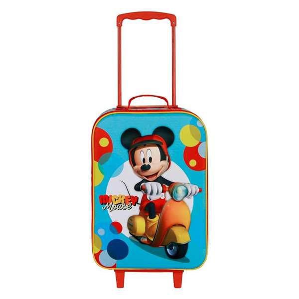 Karactermania Maleta Trolley 3D Mickey Mouse Scooter Infantil Blanda 2 Ruedas 52x33x17 cm Equipaje de Mano