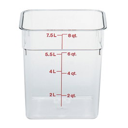 CAMBRO Recipiente cuadrado 7,6 L Transparente