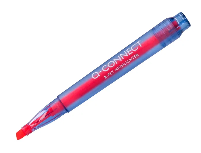 Q-connect Rotulador fluorescente punta biselada, fabricado con PET reciclado, caja de 4 unidades, colores surtidos Q-connect Rotulador fluorescente punta biselada, fabricado con PET reciclado, caja de 4 unidades, colores surtidos